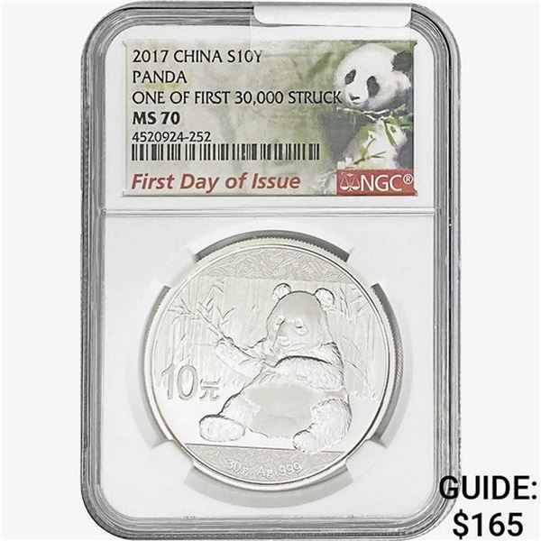 2017 30g Silver 10 Yuan Panda NGC MS70