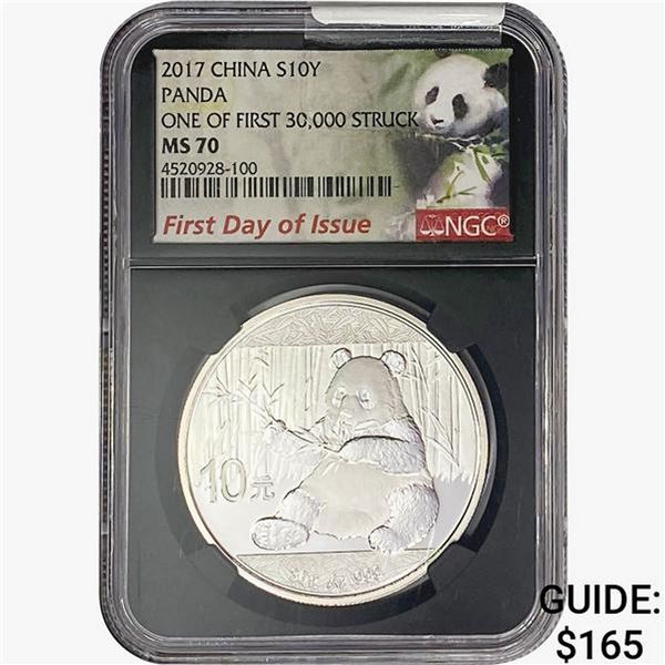 2017 30g Silver 10 Yuan Panda NGC MS70