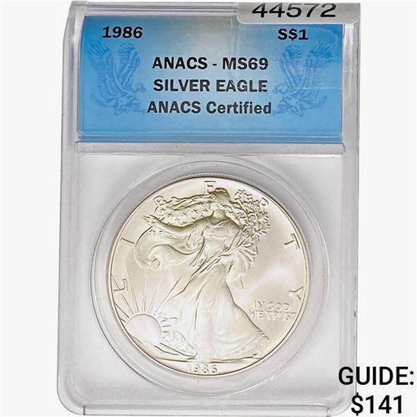 1986 Silver Eagle ANACS MS69