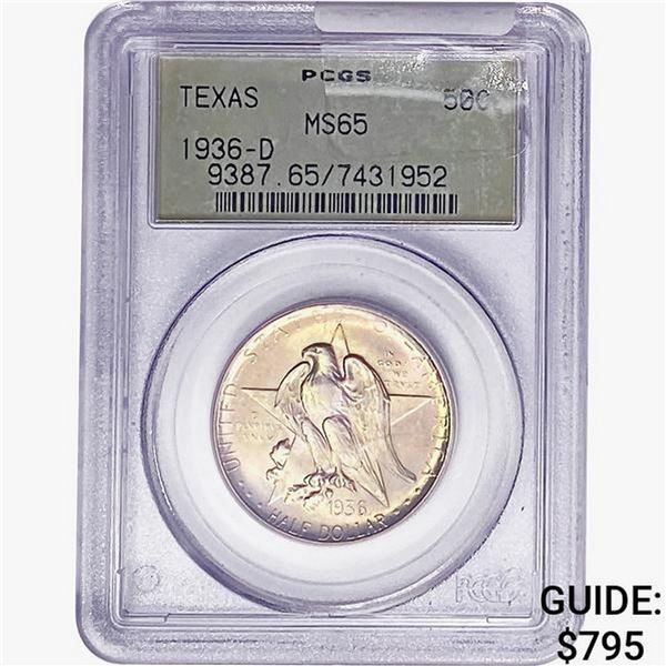 1936-D Texas Half Dollar PCGS MS65