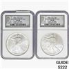 Image 1 : [2] 1995-1996 Silver Eagle NGC MS68