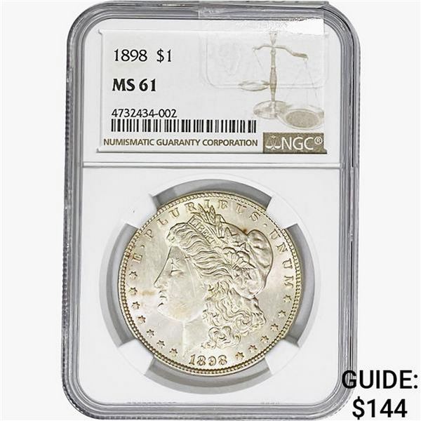 1898 Morgan Silver Dollar NGC MS61
