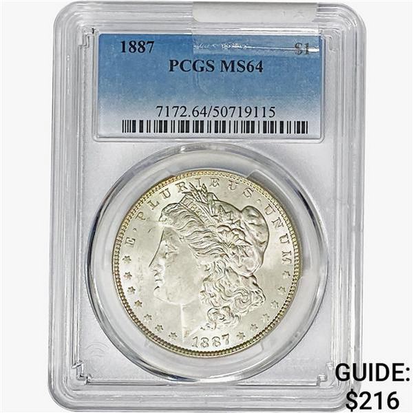 1887 Morgan Silver Dollar PCGS MS64