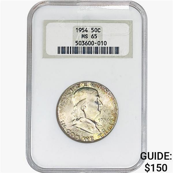 1954 Franklin Half Dollar NGC MS65