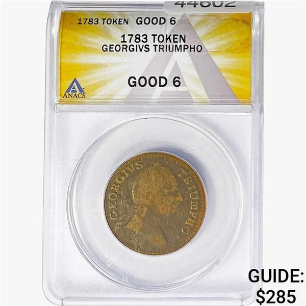 1783 GEORGIVS TRIUMPHO TOKEN ANACS
