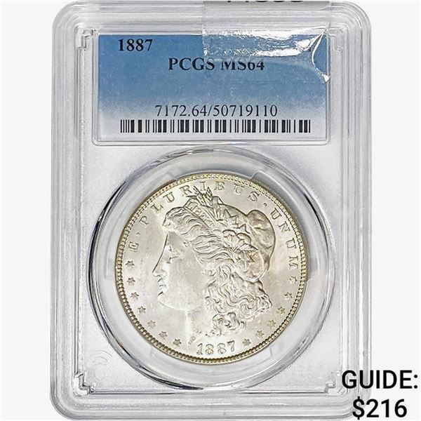 1887 Morgan Silver Dollar PCGS MS64