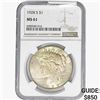Image 1 : 1928-S Silver Peace Dollar NGC MS61