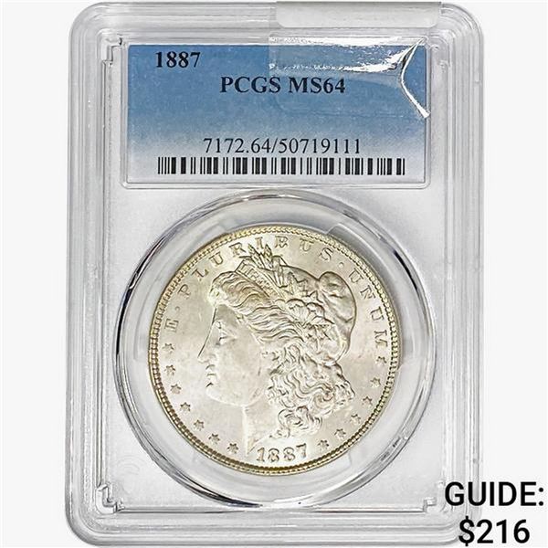1887 Morgan Silver Dollar PCGS MS64