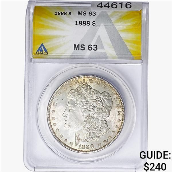 1888 Morgan Silver Dollar ANACS MS63