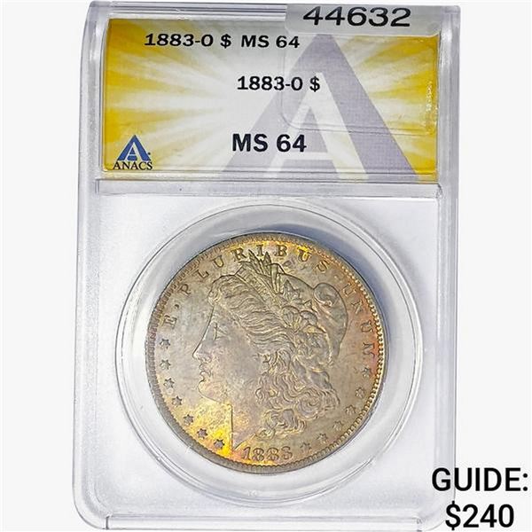 1883-O Morgan Silver Dollar ANACS MS64