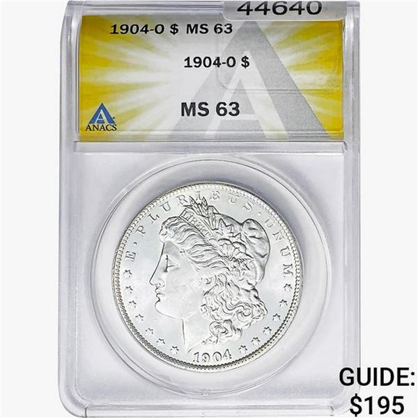 1904-O Morgan Silver Dollar ANACS MS63