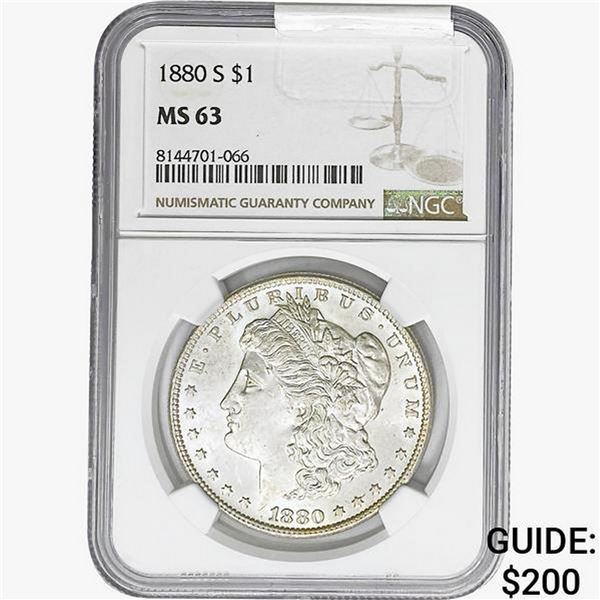 1880-S Morgan Silver Dollar NGC MS63