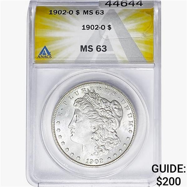 1902-O Morgan Silver Dollar ANACS MS63