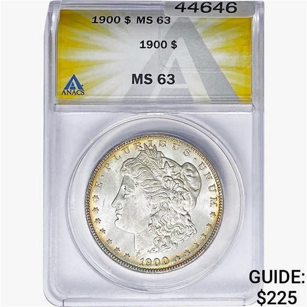 1900 Morgan Silver Dollar ANACS MS63