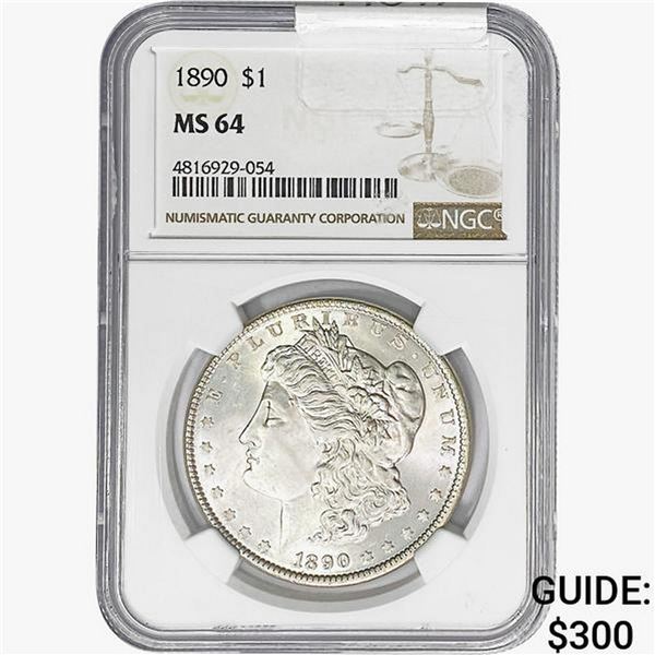 1890 Morgan Silver Dollar NGC MS64