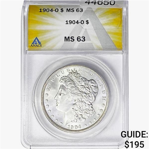1904-O Morgan Silver Dollar ANACS MS63