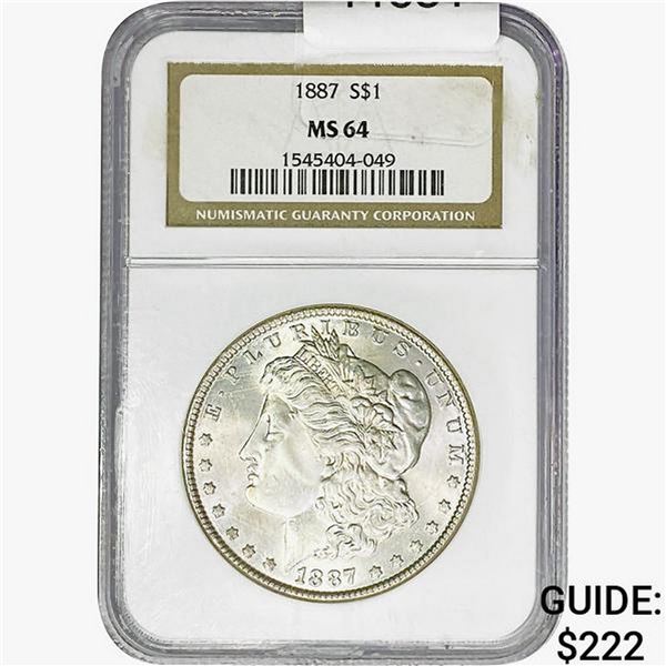 1887 Morgan Silver Dollar NGC MS64
