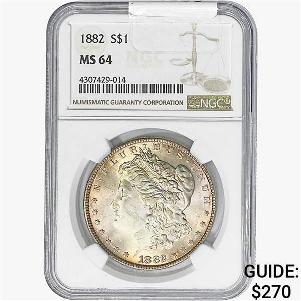 1882 Morgan Silver Dollar NGC MS64