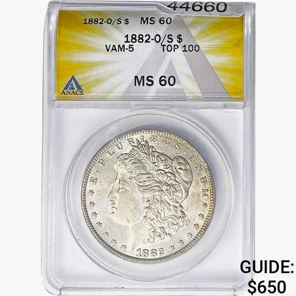 1882-O/S Morgan Silver Dollar ANACS MS60