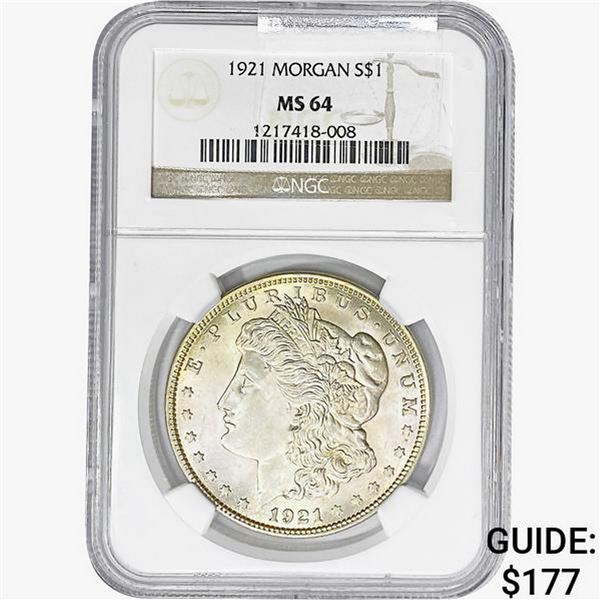 1921 Morgan Silver Dollar NGC MS64