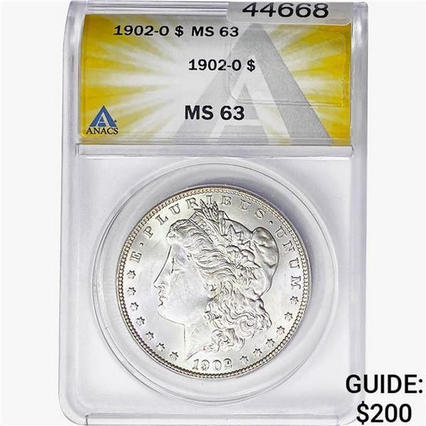 1902-O Morgan Silver Dollar ANACS MS63