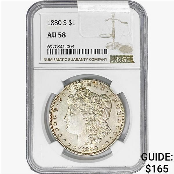 1880-S Morgan Silver Dollar NGC AU58