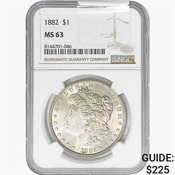 1882 Morgan Silver Dollar NGC MS63