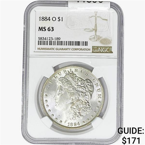 1884-O Morgan Silver Dollar NGC MS63