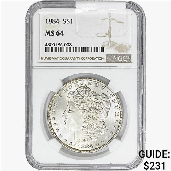 1884 Morgan Silver Dollar NGC MS64