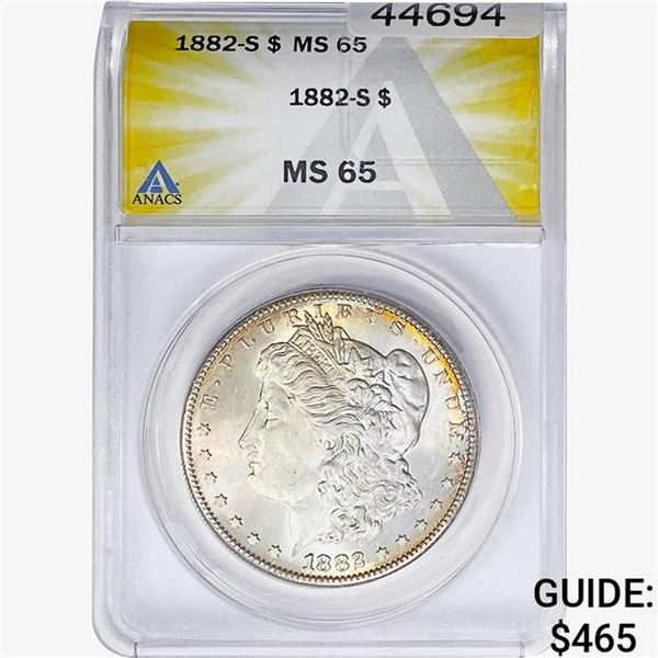 1882-S Morgan Silver Dollar ANACS MS65