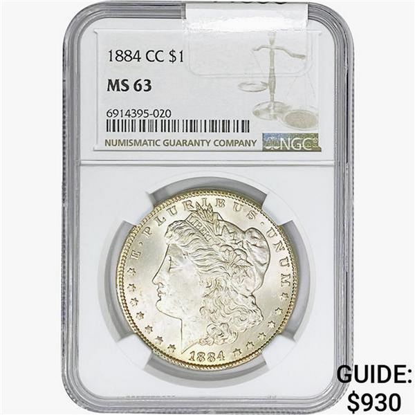 1884-CC Morgan Silver Dollar NGC MS63