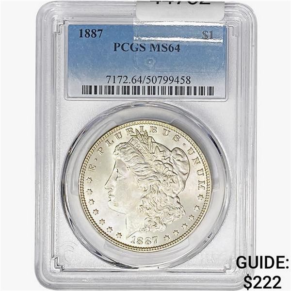 1887 Morgan Silver Dollar PCGS MS64