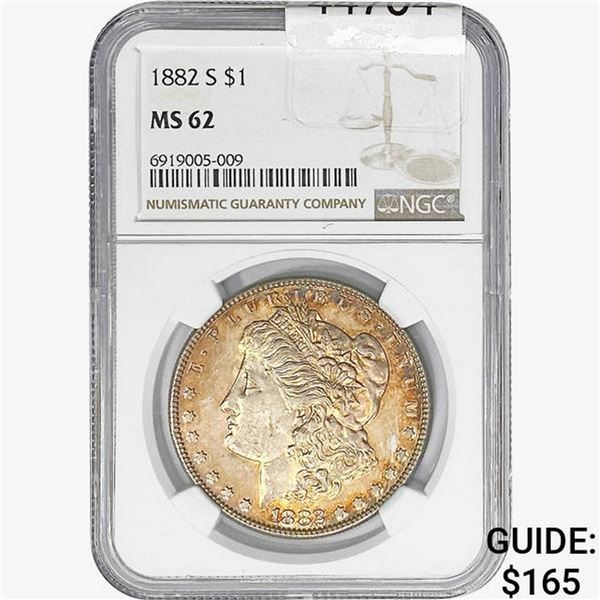 1882-S Morgan Silver Dollar NGC MS62