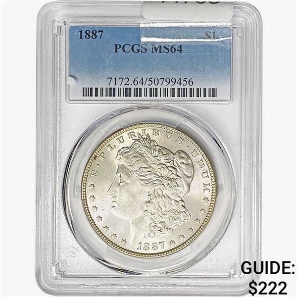 1887 Morgan Silver Dollar PCGS MS64