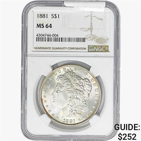 1881-O Morgan Silver Dollar PCGS MS63
