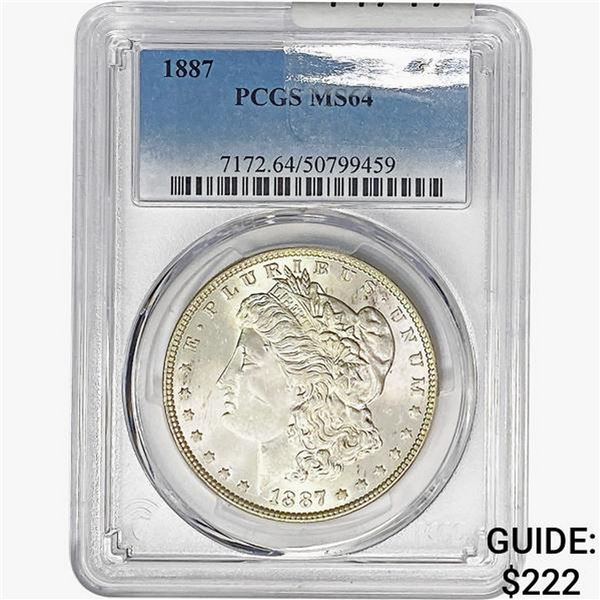 1887 Morgan Silver Dollar PCGS MS64
