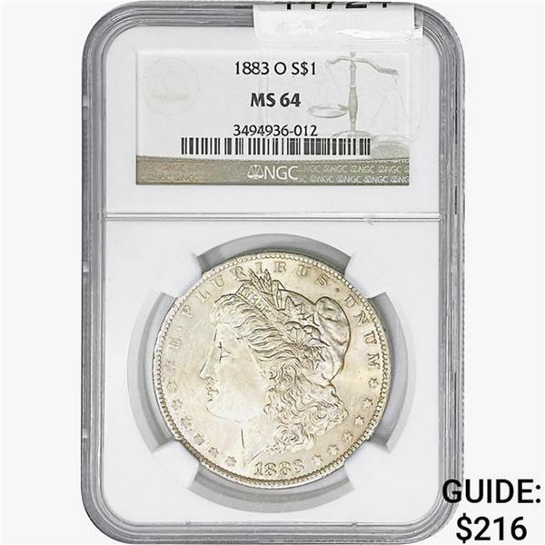 1883-O Morgan Silver Dollar NGC MS64