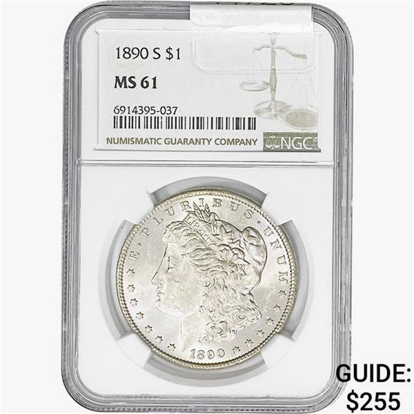 1890-S Morgan Silver Dollar NGC MS61