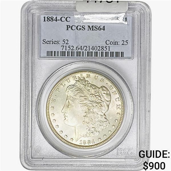 1884-CC Morgan Silver Dollar PCGS MS64