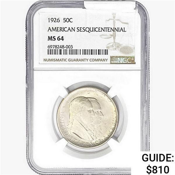 1926 Sesquicentennial Half Dollar NGC MS64