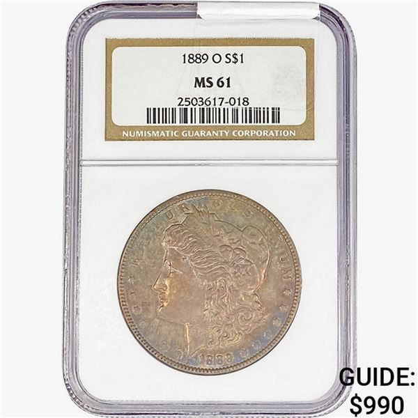 1889-O Morgan Silver Dollar NGC MS61