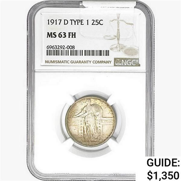 1917-D Standing Liberty Quarter NGC MS63 FH Type 1