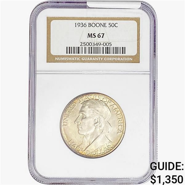 1936 Boone Half Dollar NGC MS67