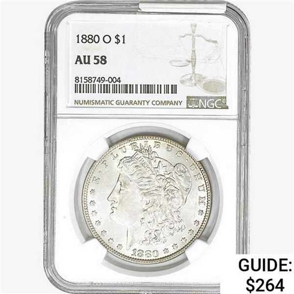 1880-O Morgan Silver Dollar NGC AU58