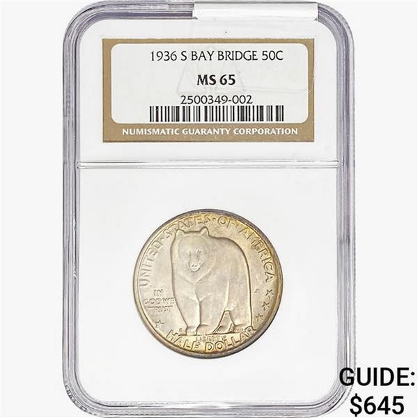 1936-S Bay Bridge Half Dollar NGC MS65