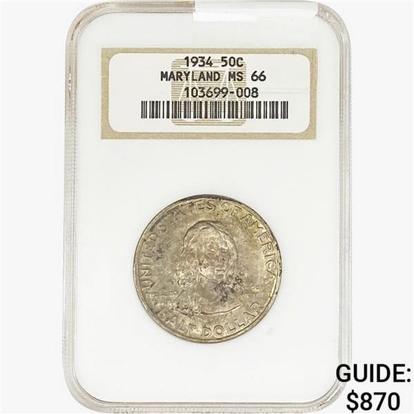 1934 Maryland Half Dollar NGC MS66