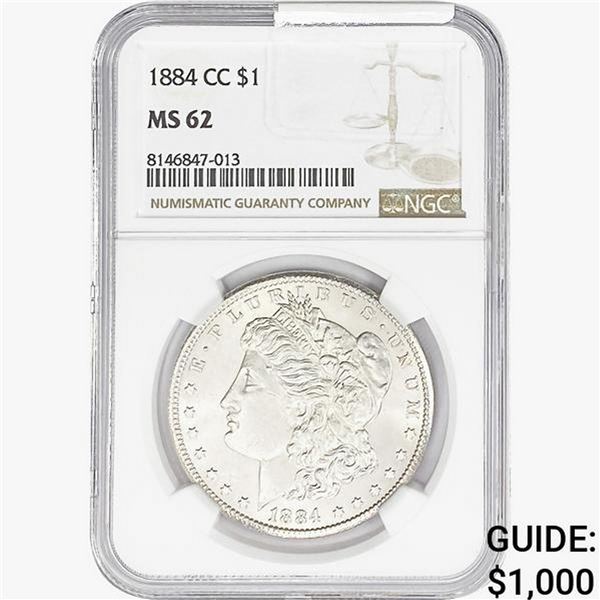 1884-CC Morgan Silver Dollar NGC MS62