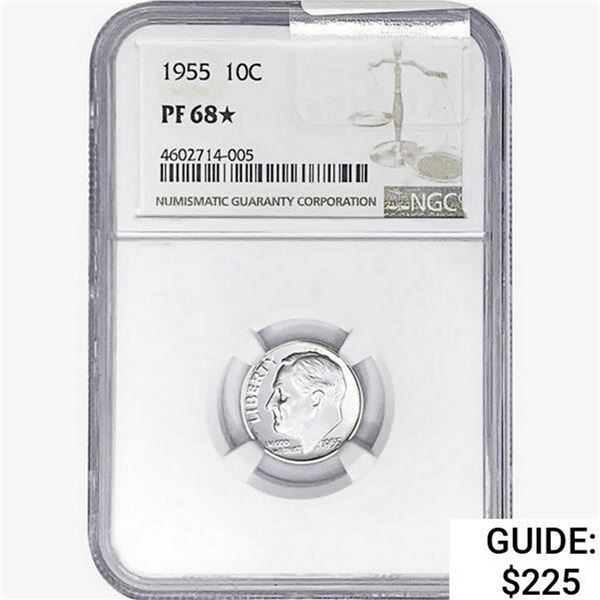 1955 Roosevelt Dime NGC PF68*