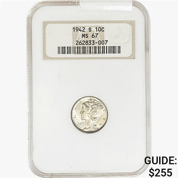1942-S Mercury Silver Dime NGC MS67