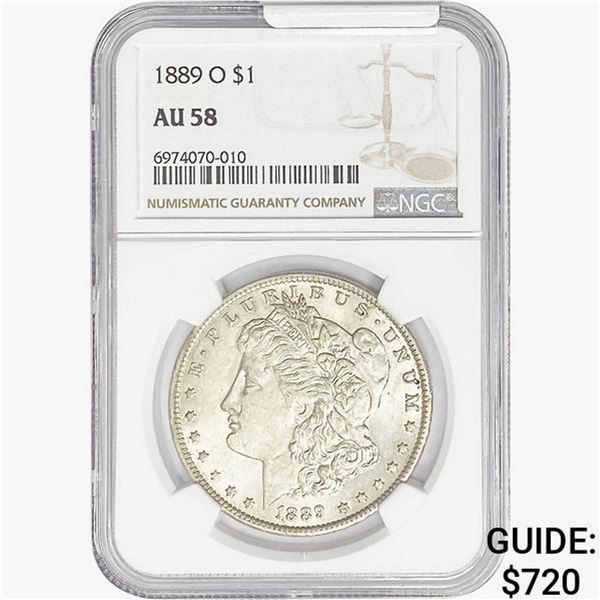 1889-O Morgan Silver Dollar NGC AU58